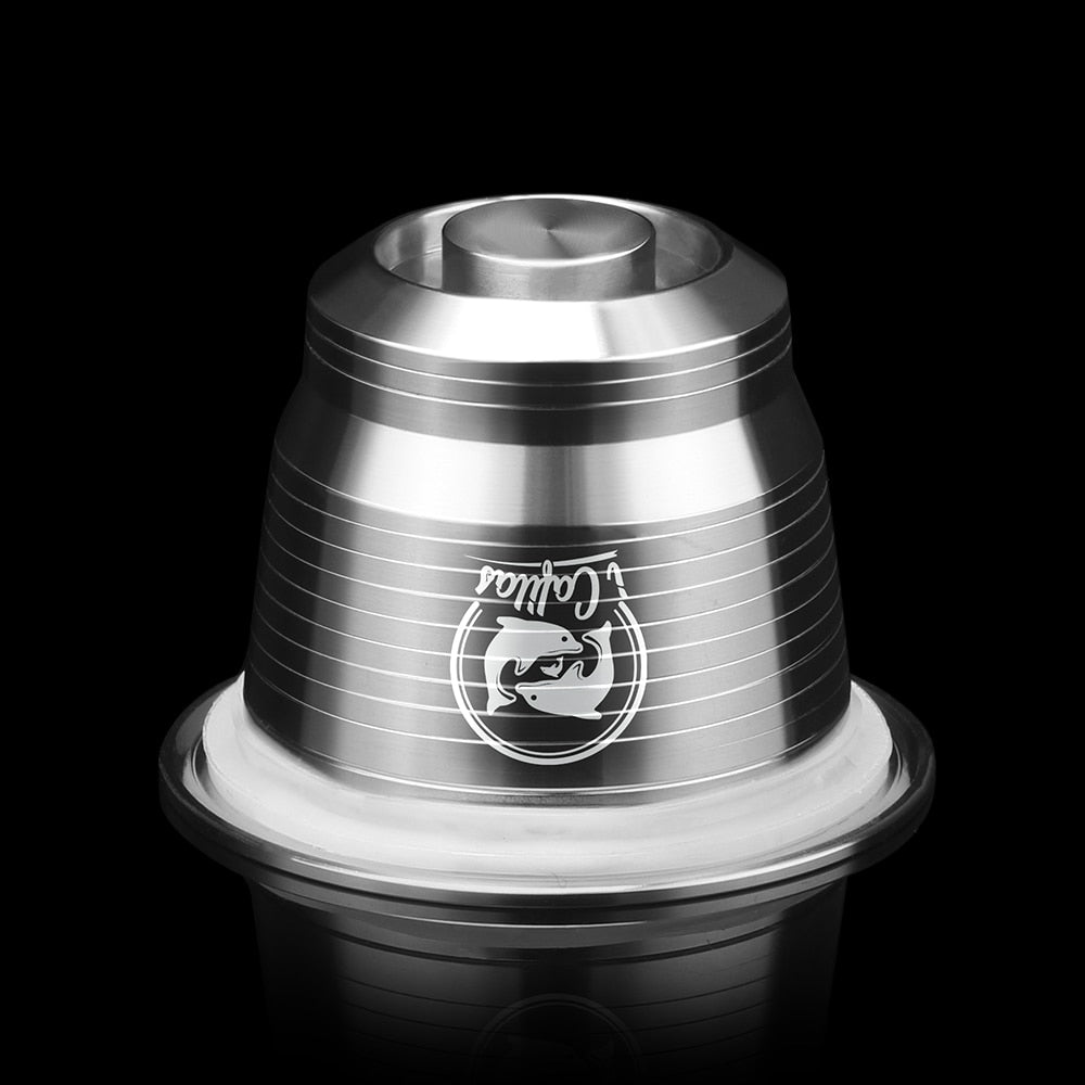 Wiederverwendbare und nachfüllbarenesspresso, Kaffeekapseln für Nespresso-Maschine mit Tamper Edelstahlkapsel