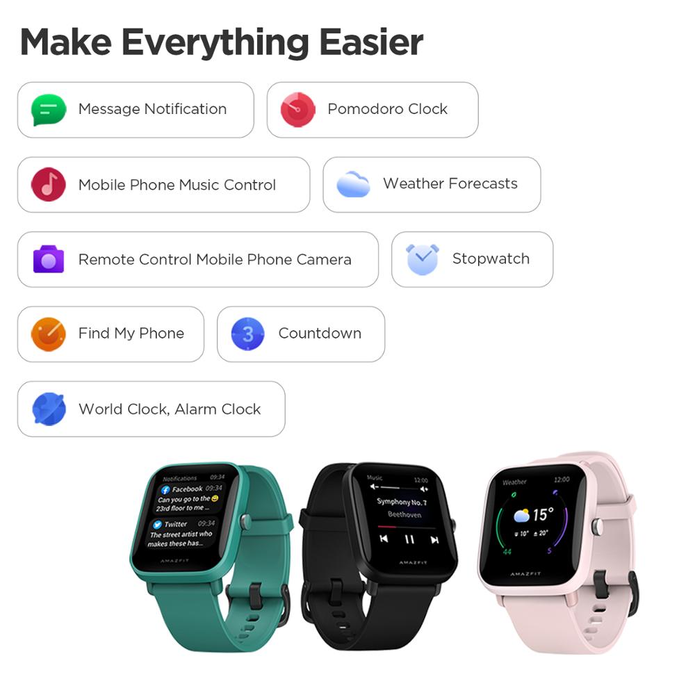 GPS Smartwatch Amazfit Bip U Pro Farbbildschirm 31g, bis zu 5 ATM Wasserdichtheit 60+ Sportmodus, Smartwatch für Android