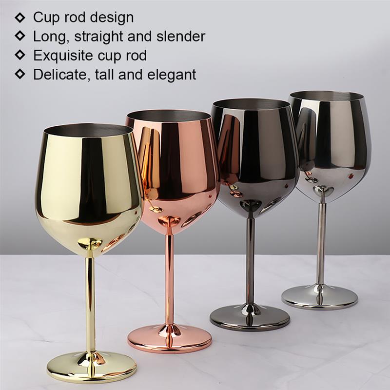 500ml Edelstahl Kelch Champagnerschale, Weinglas Cocktailglas Kreatives Metall