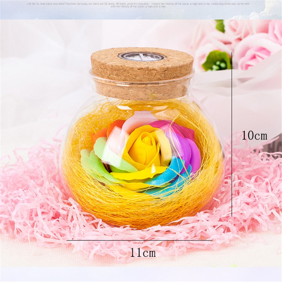 LED romantische Rose Blume mit Fernbedienung, Dimmer Lampe, kreative Nachtlicht Blume