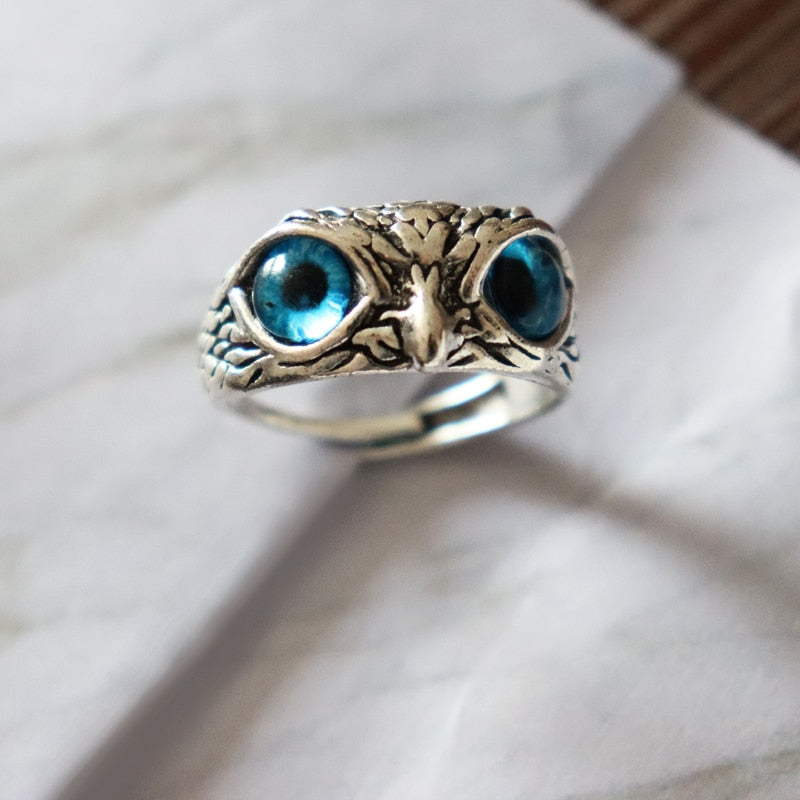 Charmante Mode Eule Ring Design, Multicolor Augen