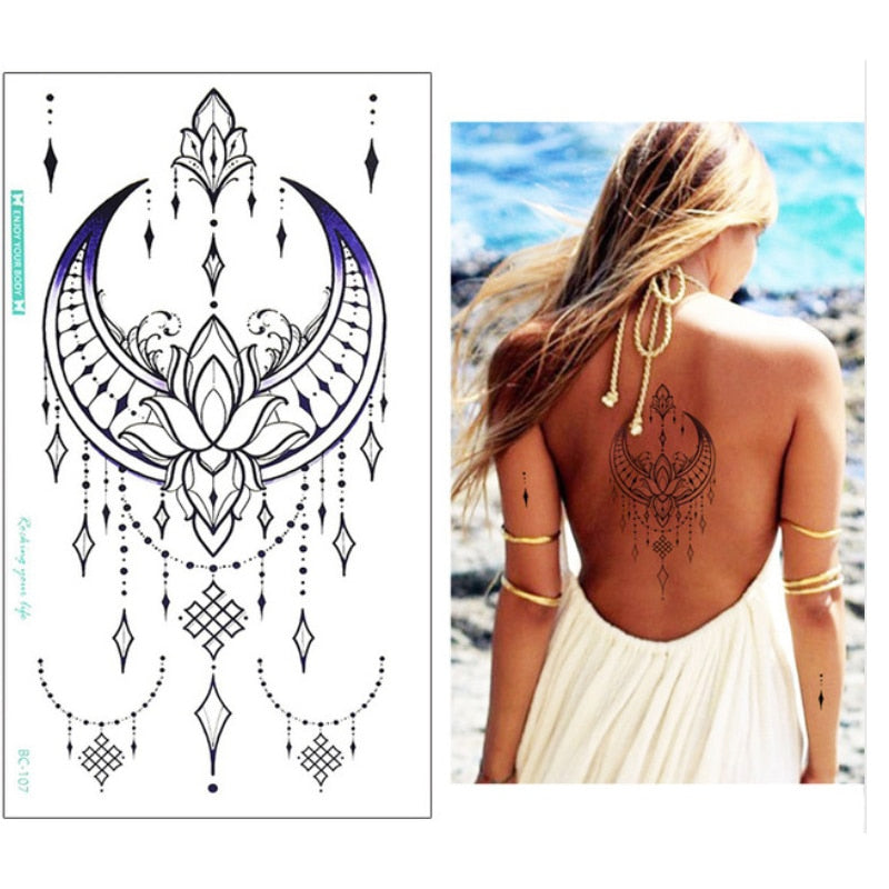temporäre mode Tattoos-Schmuck, Körperaufkleber für Ägypten arabisch indische Sexy Tattoos-Muster