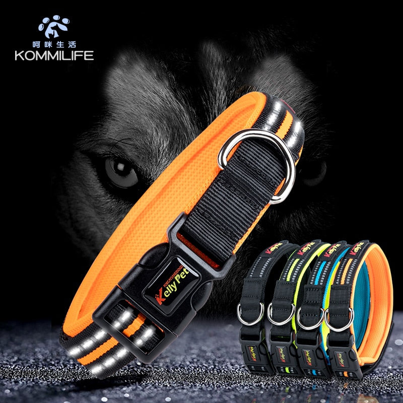 Atmungsaktives Mesh-Nylon-Hundehalsband Reflektierende Hundehalsbänder für kleine, mittelgroße und große Hundetrainingshalsketten für Hundezubehör