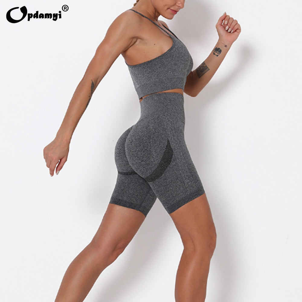 Frauen Nahtlose Yoga Set Sport-BH, Hohe Taille Leggings Fitness Sets