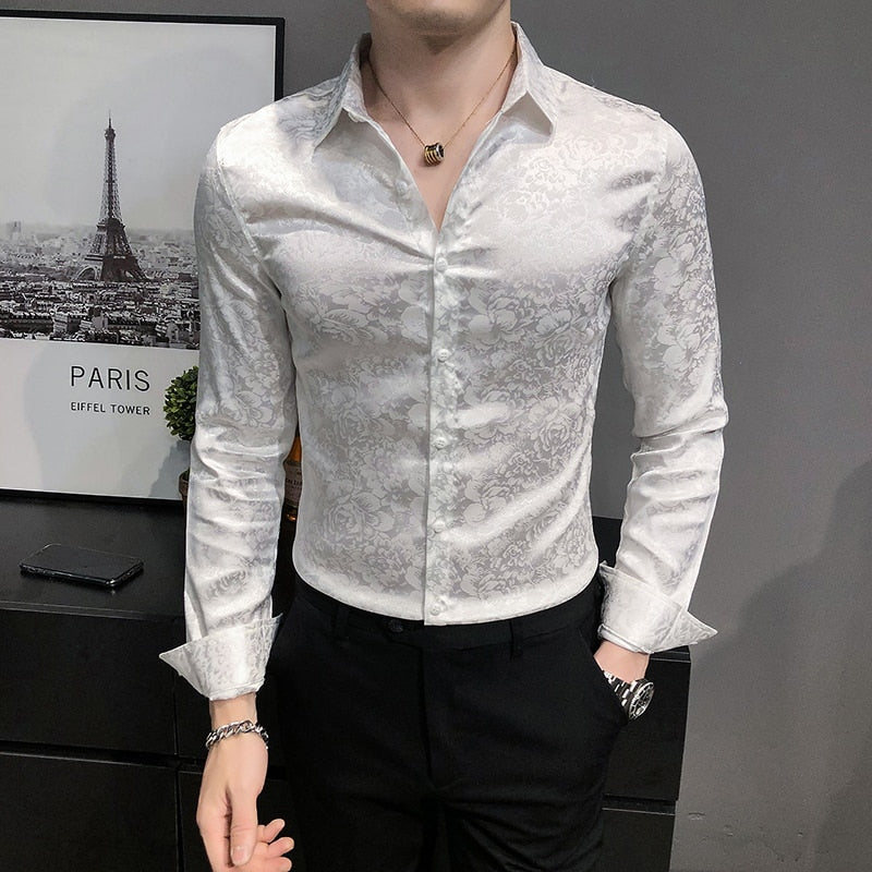 Britischer Stil Digitaldruck Business Gentlemen Hemd, Größen 3XL - M