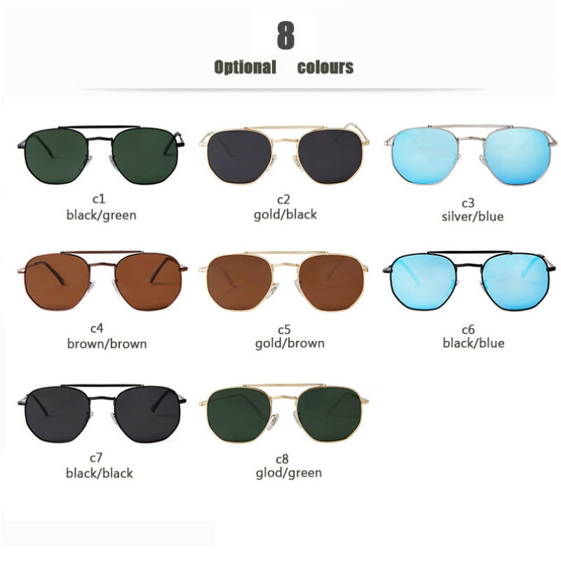 Klassische Sonnenbrille mit polarisierten Retro-Metallrahmen für Herren & Damen, Sonnenbrille Markendesign