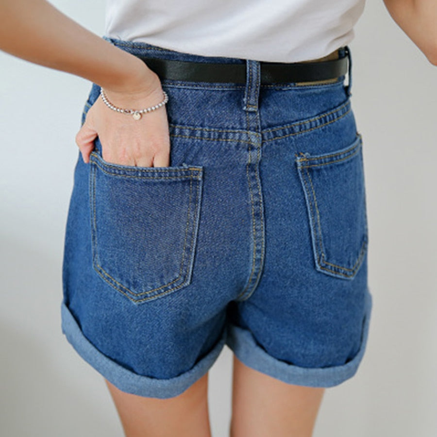 Solide Frauen Kleidung Denim Shorts Harajuku, Dünne Kurze Hosen für den Sommer