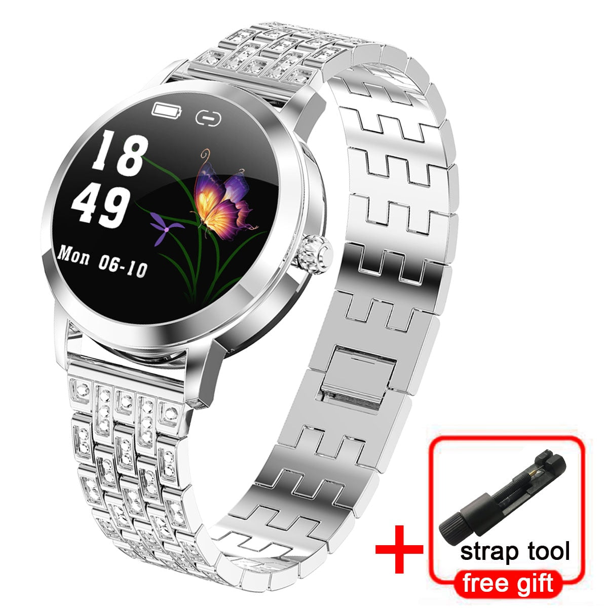 Fitness Smart Watch für Frauen, IP68 Wasserdichte Luxus Sportuhr, Verbindung mit Xiaomi Android IOS