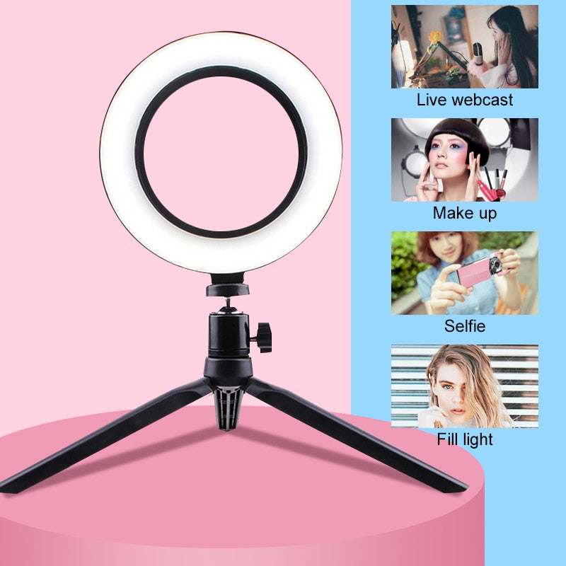 26cm Live-Streaming LED-Tisch, Stativ Ringlampe für Youtube Video, Make-up Tisch, Live Foto-Studio