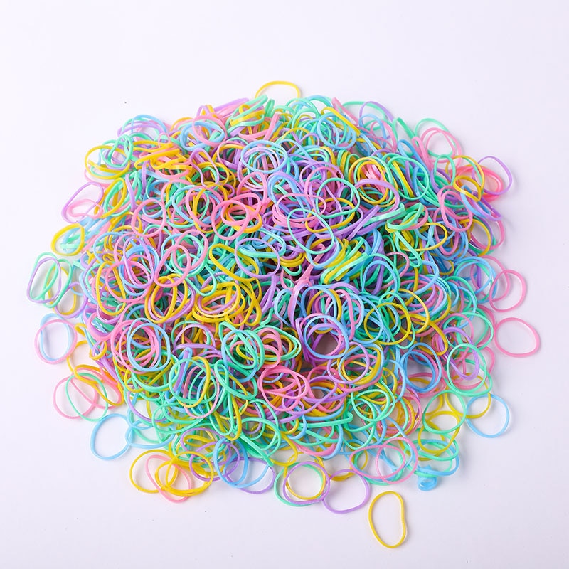 500Pcs/Pack bunte kleine Einweg-Haarbänder elastisches Gummiband Pferdeschwanzhalter, Haarschmuck für Mädchen
