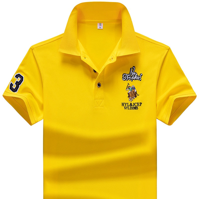 Gesticktes Herren-Business-Casual-Poloshirt M-4XL, Kurzarm-Poloshirt Kunstfaser