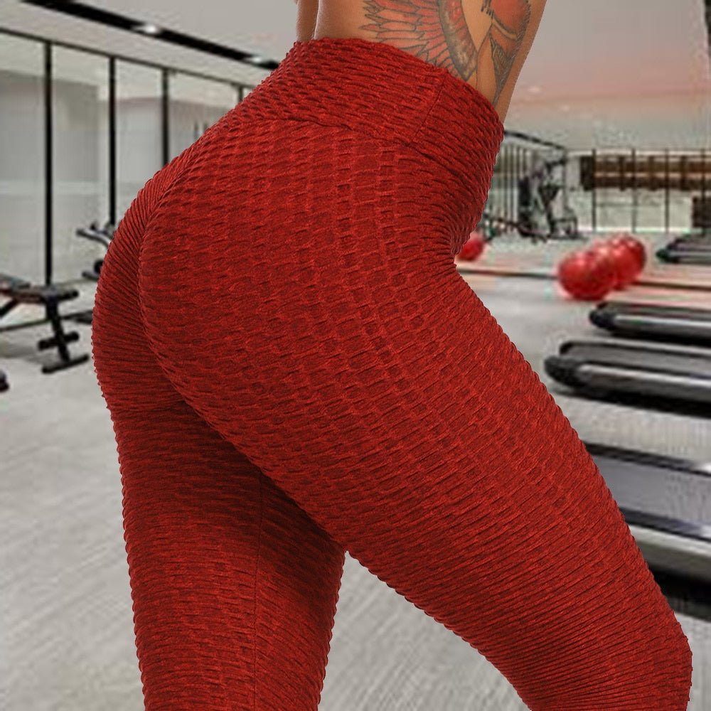 Sports Leggings Damen, Anti-Cellulite dehnbare Sporthose Hohe Taille