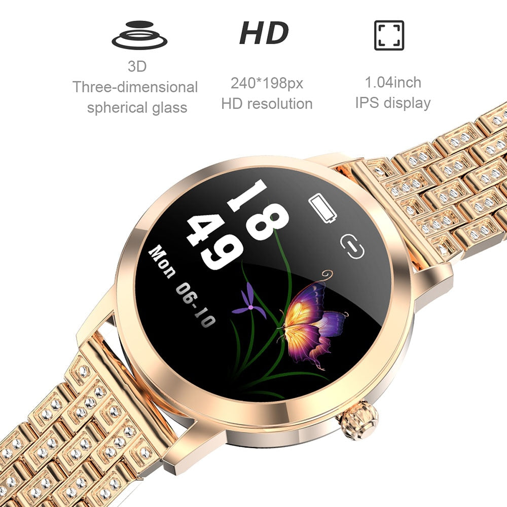 Fitness Smart Watch für Frauen, IP68 Wasserdichte Luxus Sportuhr, Verbindung mit Xiaomi Android IOS