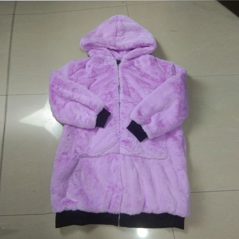 Übergroßer Winter Kunstpelz Mantel für Frauen, Kapuzenjacke