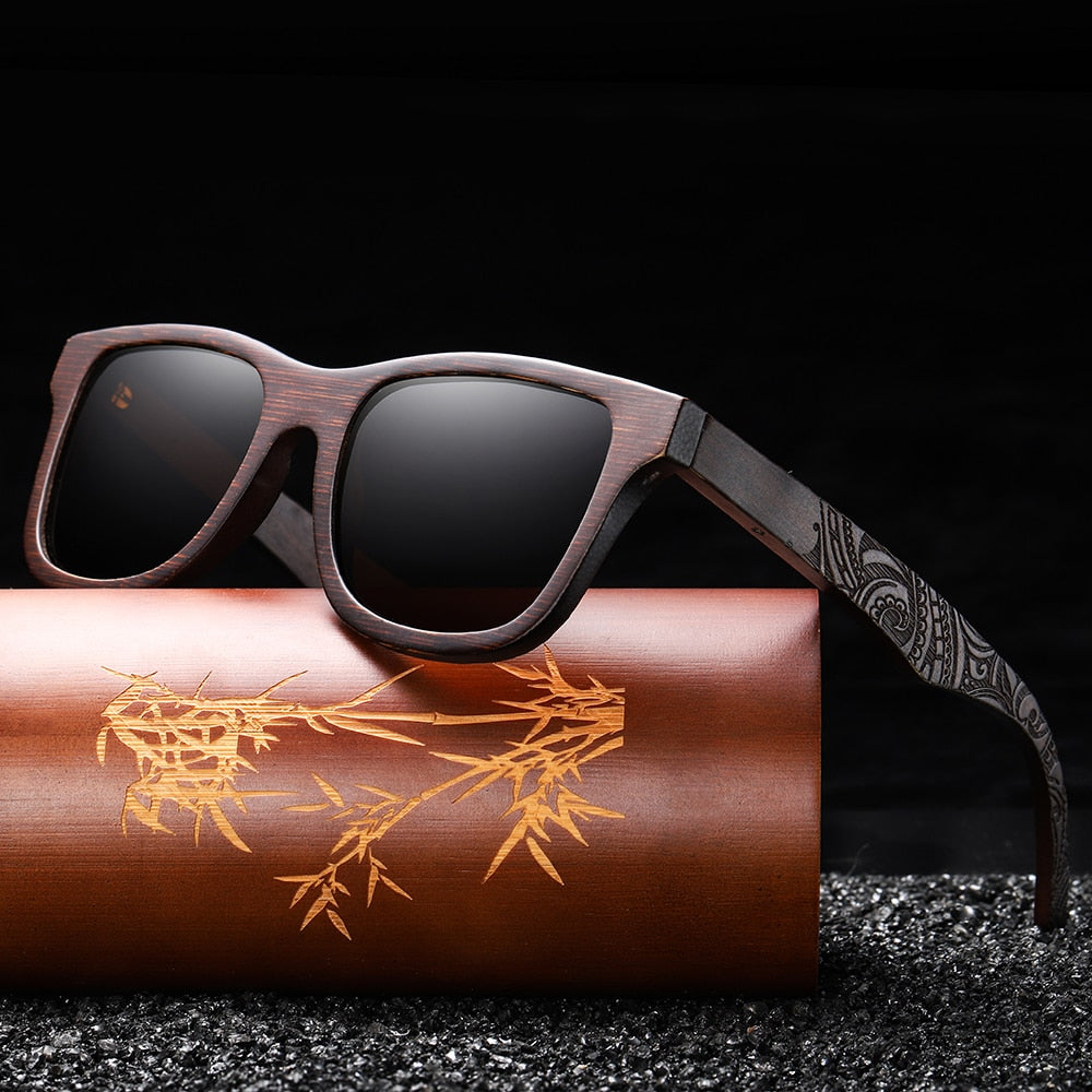 Natürliche Polarisierte Holzsonnenbrille, Bambus Sonnenbrille, Markendesigner Original Holzbrille Mit Holzkiste