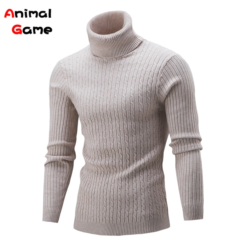 Rollkragen Warmer Strickpullover für Männer
