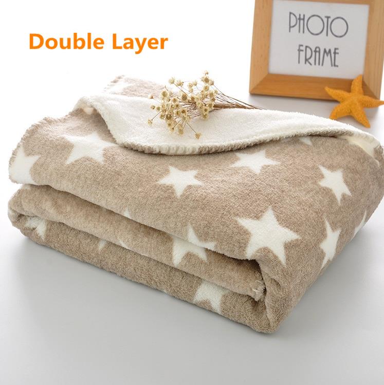 Babydecken Neugeborenes Doppelstöckige Warme Flanelldecke