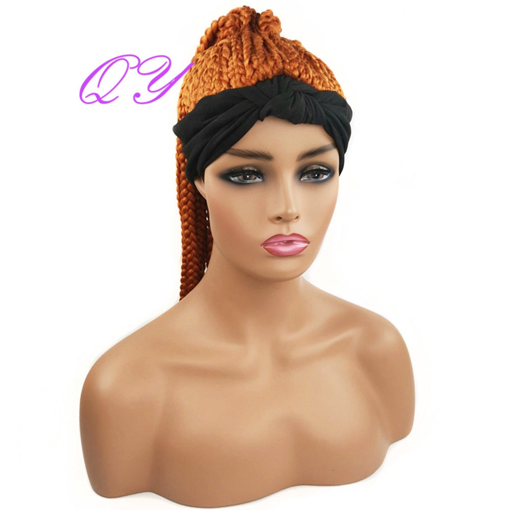 Hair Big Afro Kinky Curly Stirnband Perücken für Frauen Synthetisches Haar Perücken Turban Wrap Hair Style