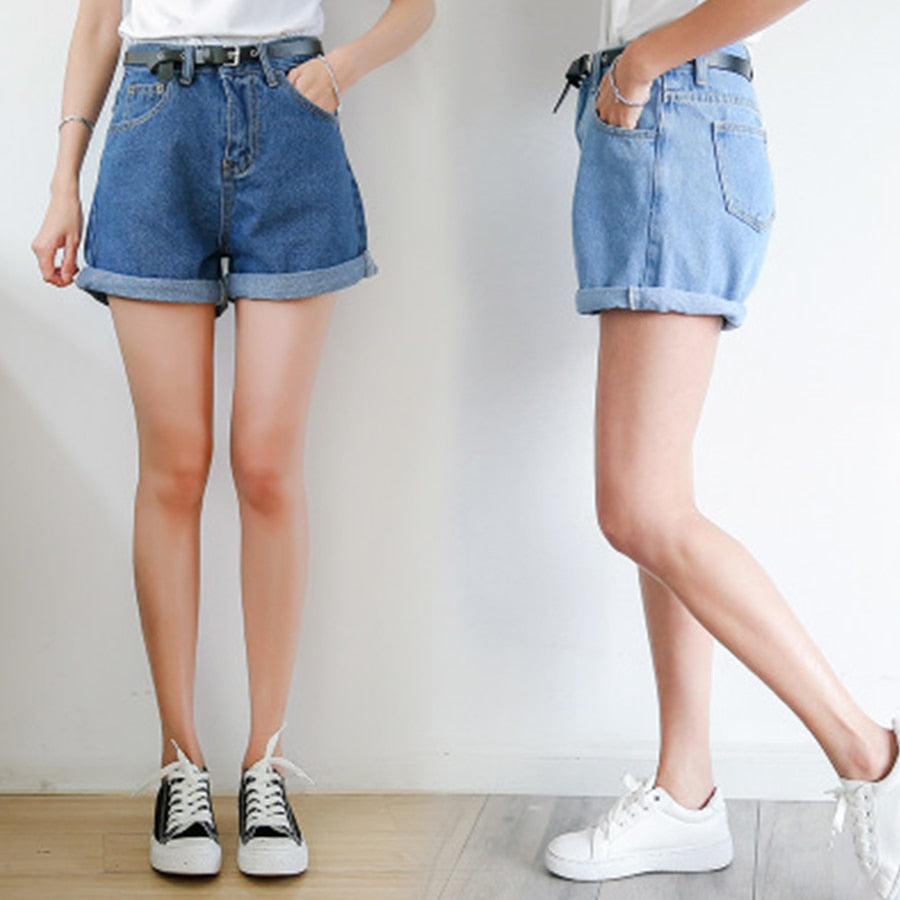 Solide Frauen Kleidung Denim Shorts Harajuku, Dünne Kurze Hosen für den Sommer