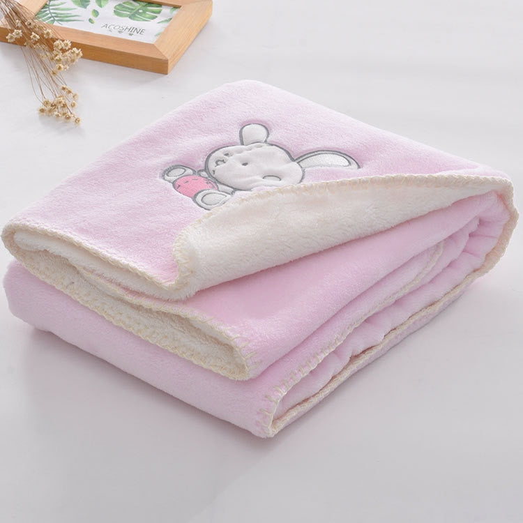 Babydecken Neugeborenes Doppelstöckige Warme Flanelldecke