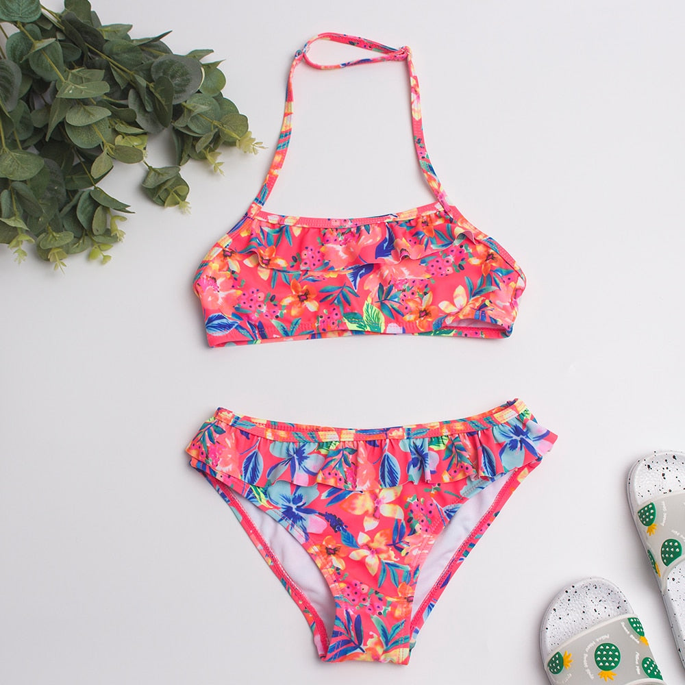 Badeanzug Bikini Set für Kinder Mädchen, Zwei-Stücke Schwimmenanzug für den Sommer