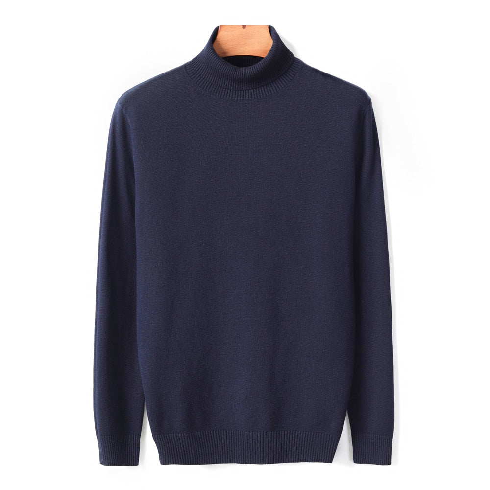 Herbst-Winter-Männer Warmer Rollkragenpullover, hochwertige Mode, lässig, bequem, dicker Pullover, männliche Marke