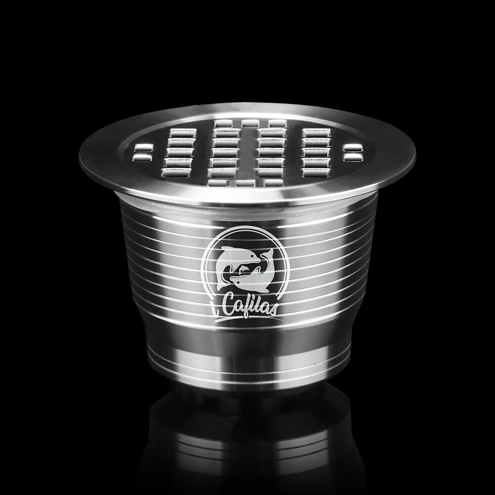 Wiederverwendbare und nachfüllbarenesspresso, Kaffeekapseln für Nespresso-Maschine mit Tamper Edelstahlkapsel