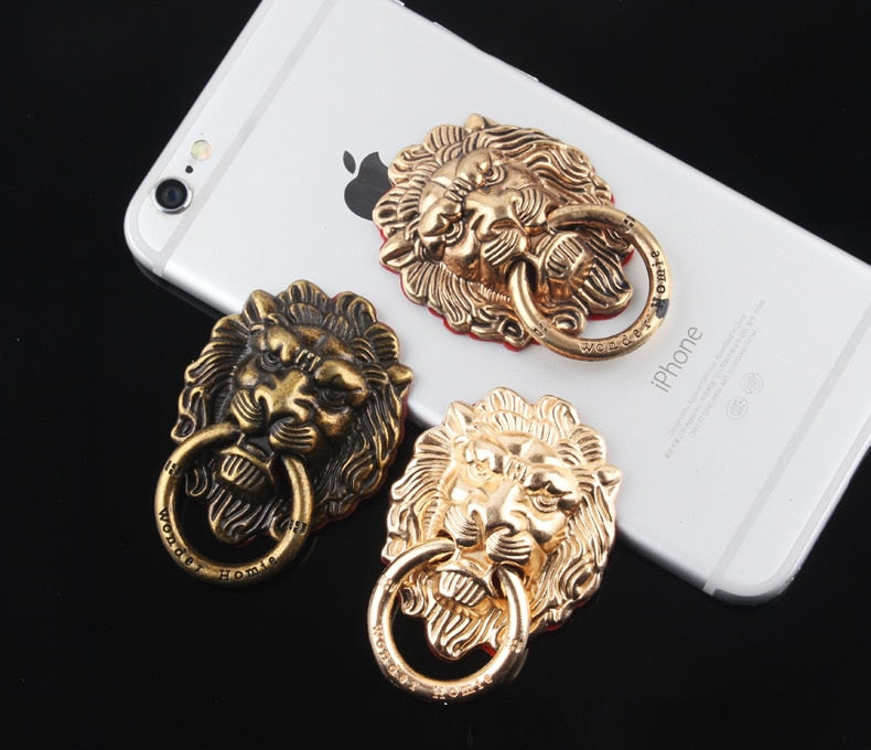 360 Grad Löwe Metall Fingerring, Smartphone Ständer, Handyhalter für iPhone, iPad, Xiaomi, Huawei
