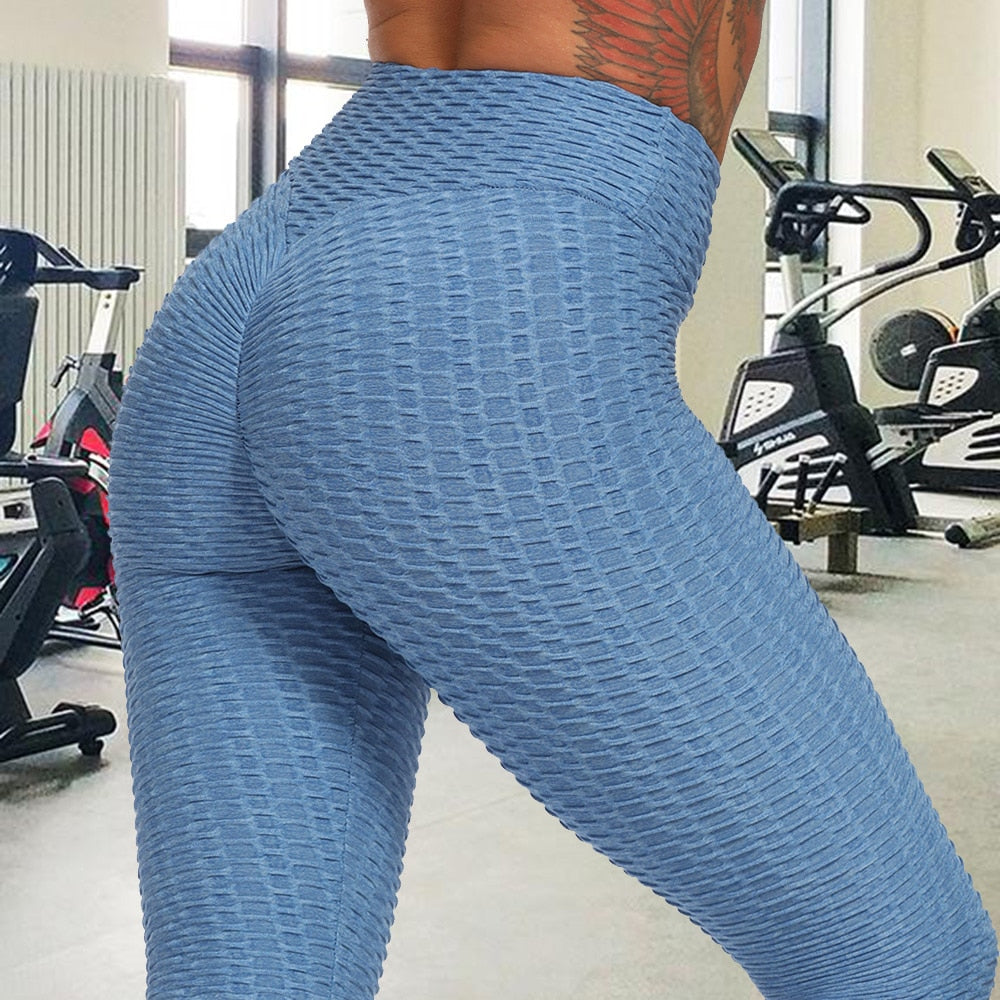 Sports Leggings Damen, Anti-Cellulite dehnbare Sporthose Hohe Taille