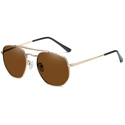 Klassische Sonnenbrille mit polarisierten Retro-Metallrahmen für Herren & Damen, Sonnenbrille Markendesign