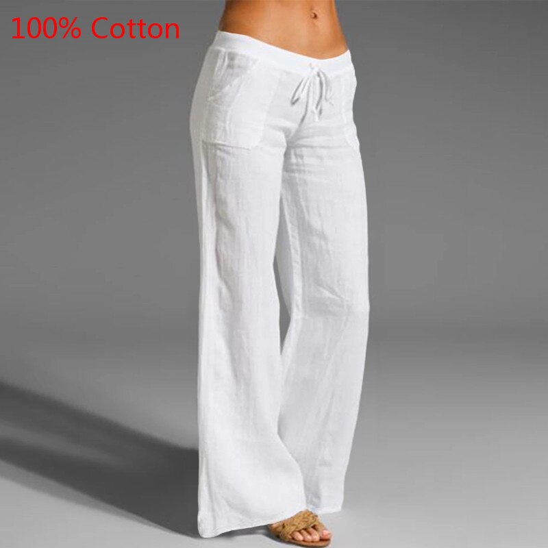 Celmia Vintage Damen Breite Bein Hose 2023, Sommer Palazzo Mode lange Hosen