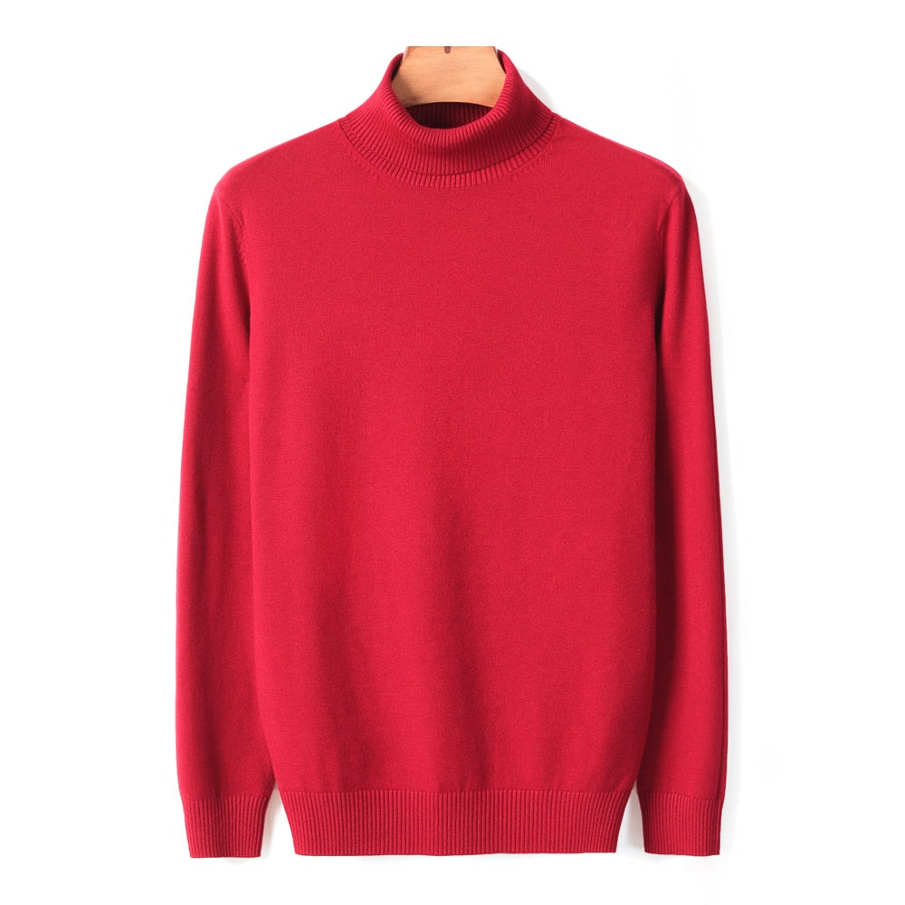 Herbst-Winter-Männer Warmer Rollkragenpullover, hochwertige Mode, lässig, bequem, dicker Pullover, männliche Marke