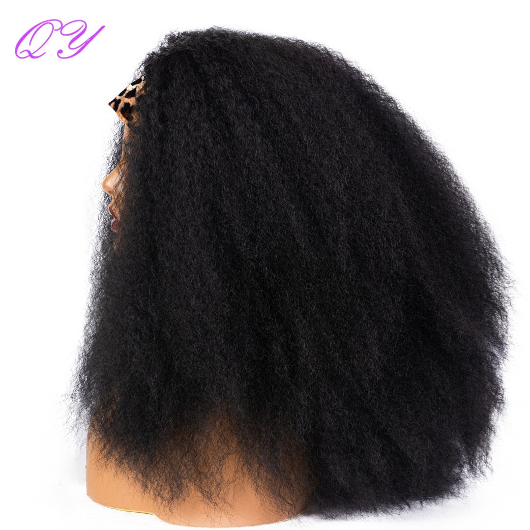Hair Big Afro Kinky Curly Stirnband Perücken für Frauen Synthetisches Haar Perücken Turban Wrap Hair Style