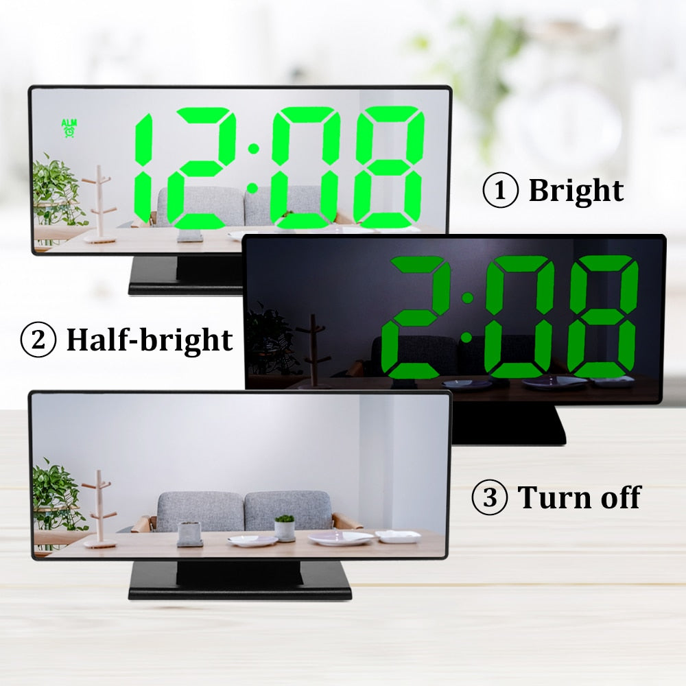 Digitaler Wecker LED-Spiegeluhr Großes LCD-Display