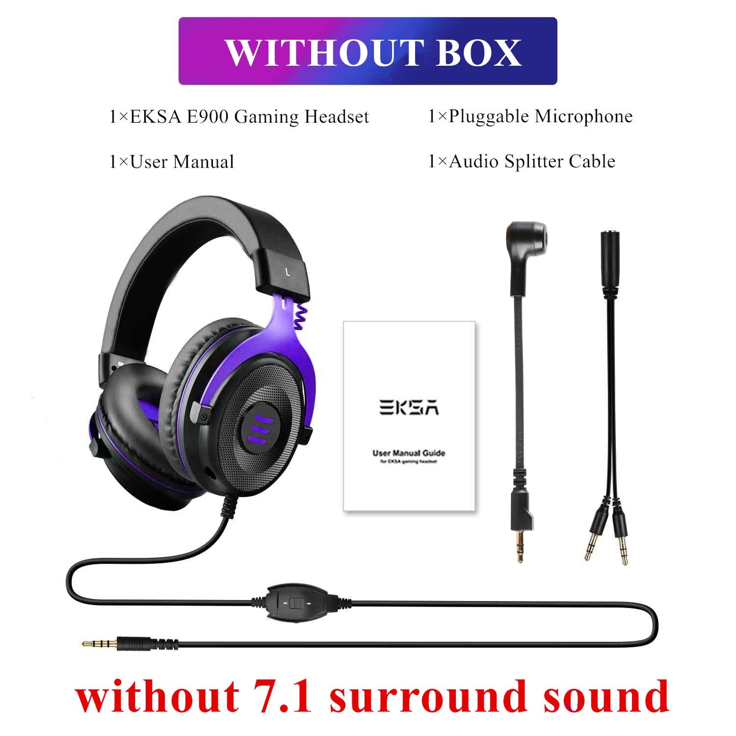 EKSA E900 Pro / E900 Headset Gamer Wired PC USB 3.5mm XBOX/ PS4 Kopfhörer mit Mikrofon 7.1 Surround Sound für Computer und Laptop