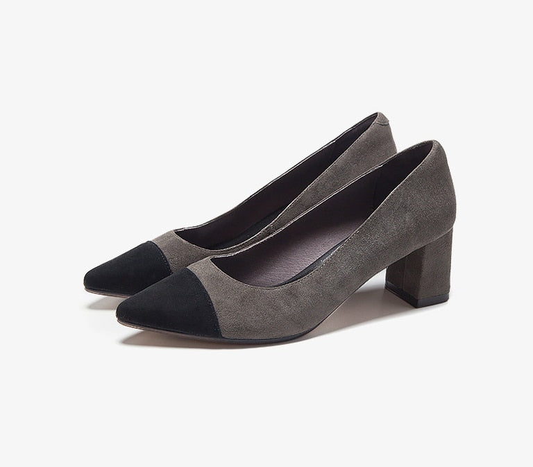 Damenschuhe Kleiner Mittlerer Absatz, elegant, Echtleder für Büroarbeit , Komfortschuhe