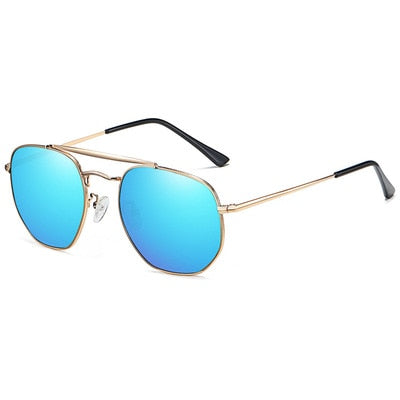 Klassische Sonnenbrille mit polarisierten Retro-Metallrahmen für Herren & Damen, Sonnenbrille Markendesign