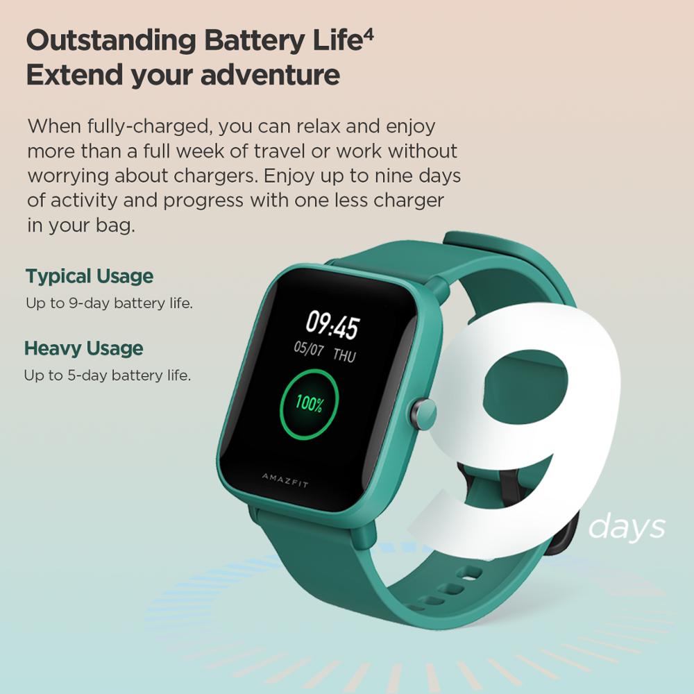 GPS Smartwatch Amazfit Bip U Pro Farbbildschirm 31g, bis zu 5 ATM Wasserdichtheit 60+ Sportmodus, Smartwatch für Android