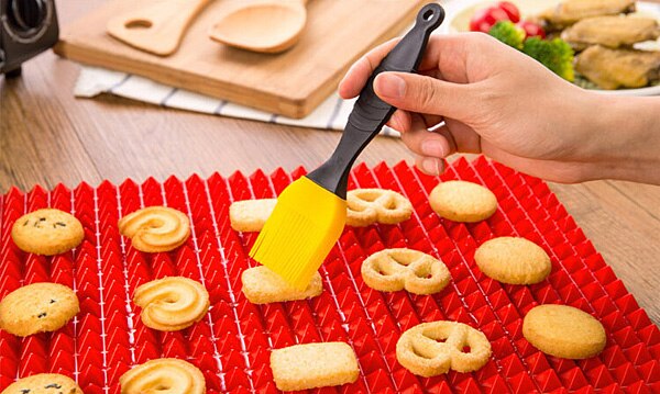 Antihaft-Silikon-Backmatten BBQ-Pyramide Pfanne Backpapier Pad Formen Mikrowellenofen, Backblech Blatt