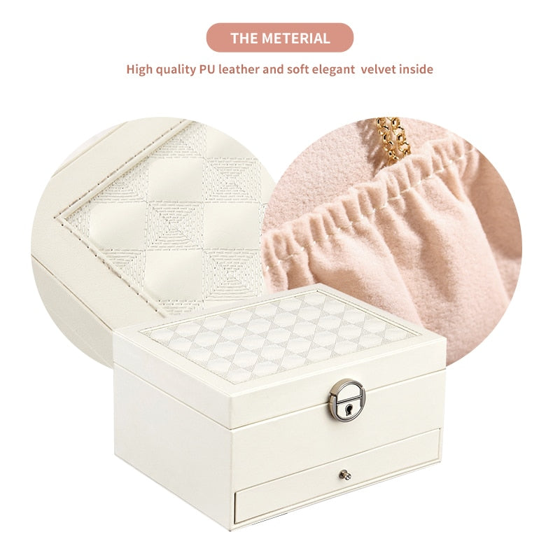 Casegrace Multi-Layer Jewelry Box Organizer, Samt-Aufbewahrungsbox für Uhren, Ohrringe & Halsketten