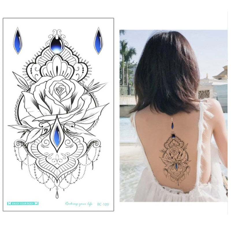 temporäre mode Tattoos-Schmuck, Körperaufkleber für Ägypten arabisch indische Sexy Tattoos-Muster