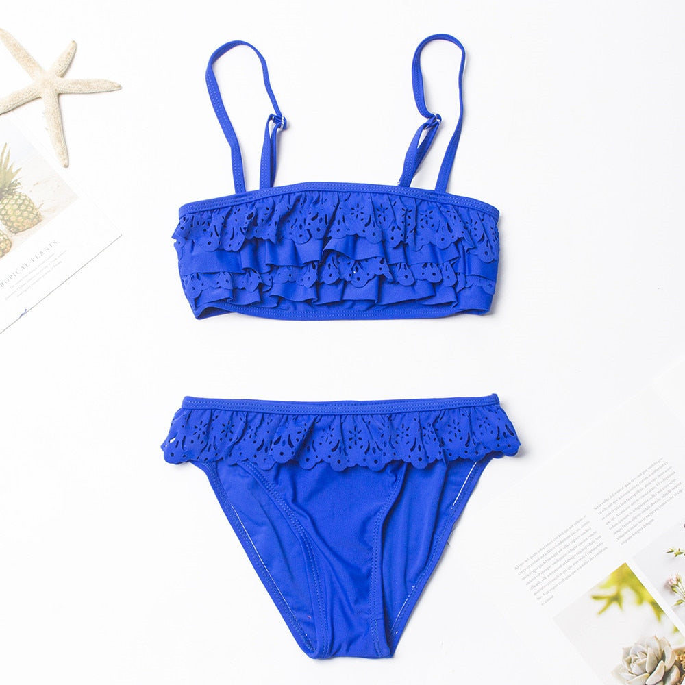 Badeanzug Bikini Set für Kinder Mädchen, Zwei-Stücke Schwimmenanzug für den Sommer