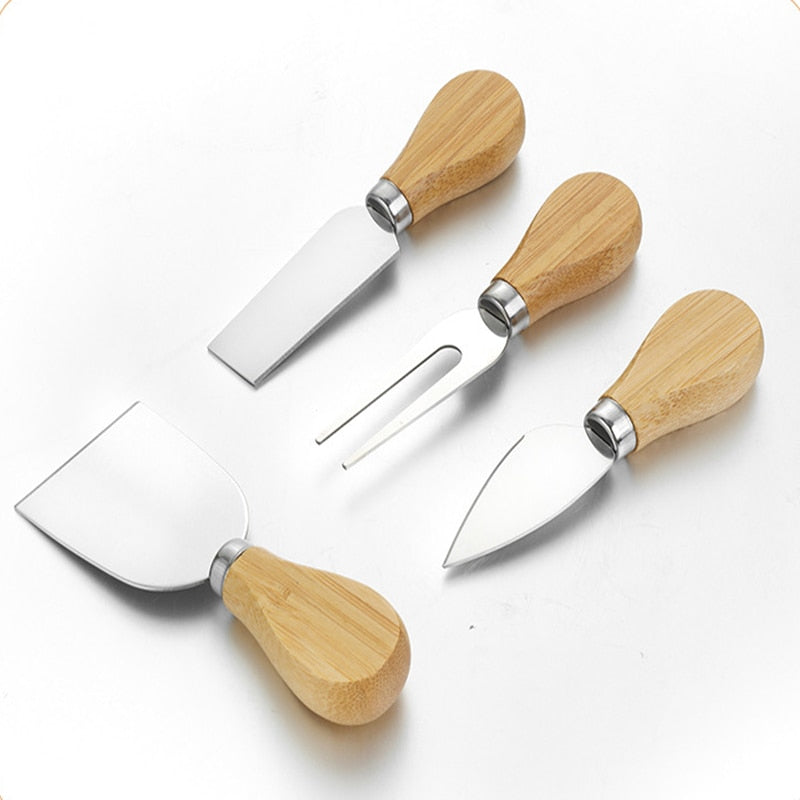 4 teile/satz Holzgriff Messer Sets, Eiche Bambus Käseschneider