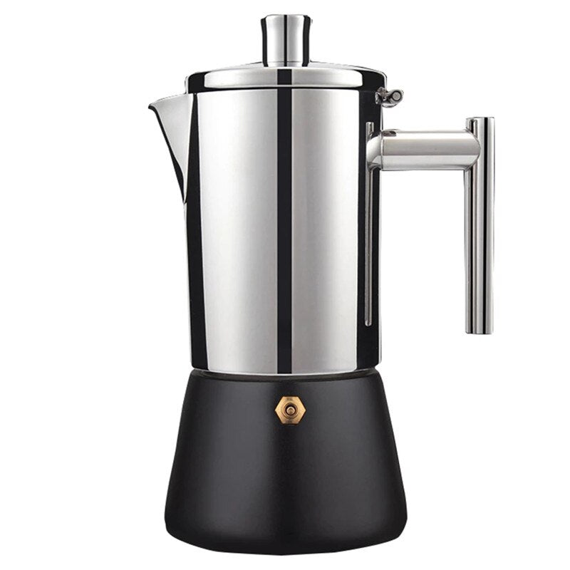 300/500ML 304 Edelstahl Geysir Kaffeemaschine Induktionskocher Espresso Kaffeekanne, Moka Pot Italienische Kaffeemaschine