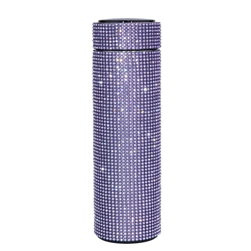 480 ml Smart Diamond Thermosflasche Temperaturanzeige Edelstahl Wasserflasche für Mädchen, Kaffeetasse Thermosbecher Erwachsenes Geschenk
