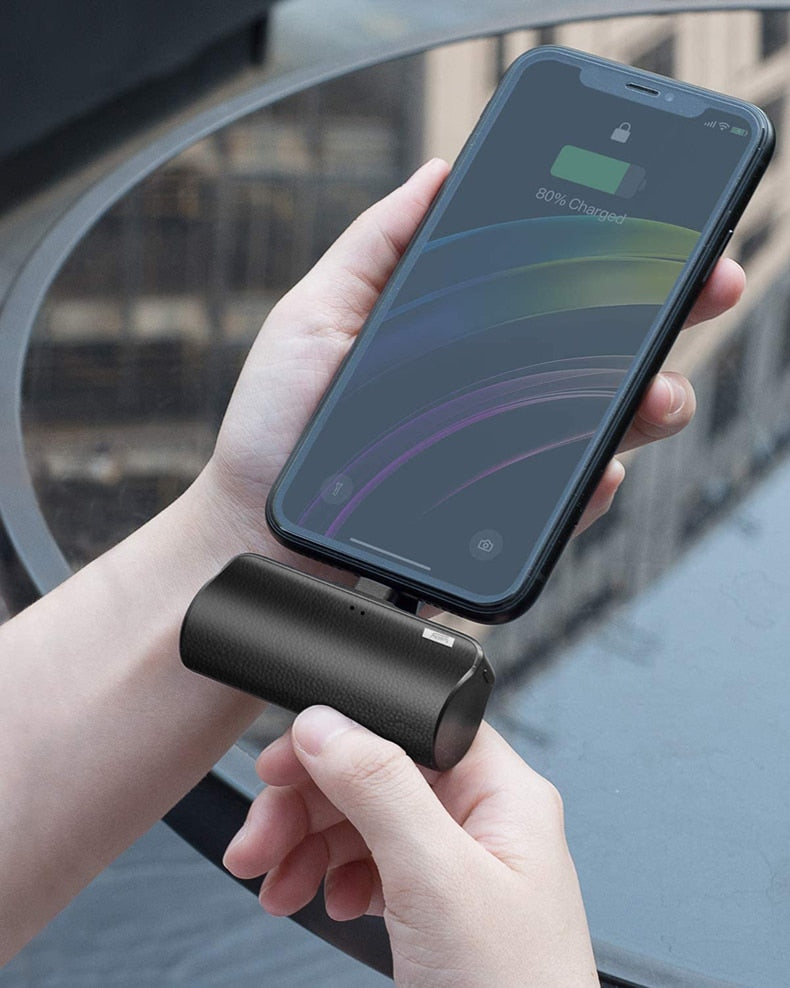 Mini Power Bank 5000mAh, Tragbares Powerbank für Apple & Android Handys