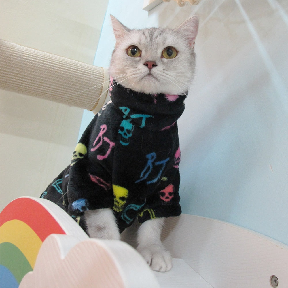 2022 Neue Haarlose Katze Pullover Winter Mode Verdickung Warme Sphynx Kleidung Zuhause Bequeme Winterhundekleidung für Kleine Hunde