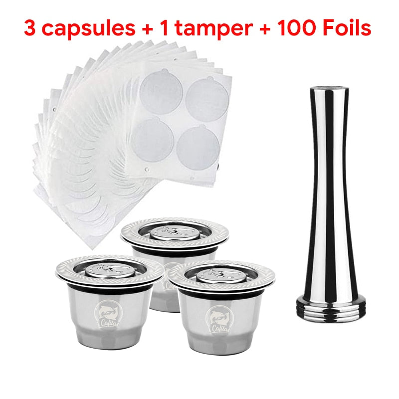 Wiederverwendbare Refill-Kapsel kapseln für Nespresso-Maschinen Espresso, hochwertige Edelstahl-Kapsel