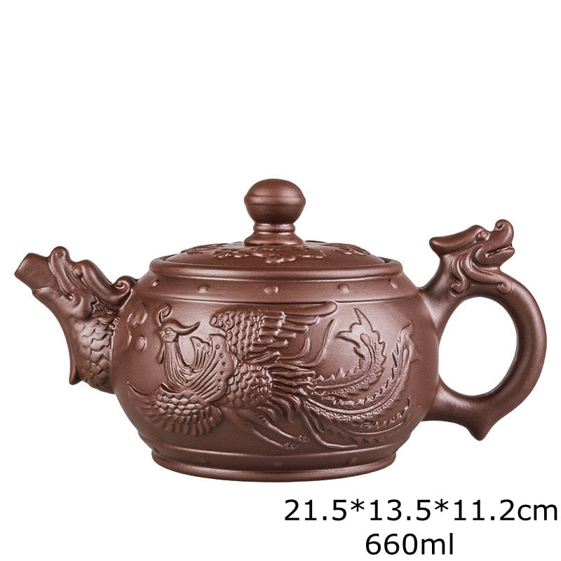 Große Kapazität handgefertigte Teekannen Yixing Lila Ton, Exquisite, handgefertigte, berühmte, chinesische Yixing-Teekanne und Tassen-Set