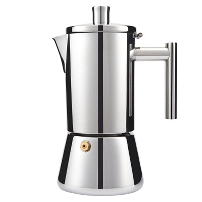300/500ML 304 Edelstahl Geysir Kaffeemaschine Induktionskocher Espresso Kaffeekanne, Moka Pot Italienische Kaffeemaschine
